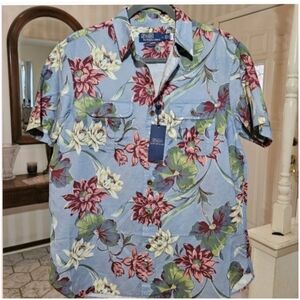 Polo by Ralph Lauren Blue and Red Casual Button Down Shirt